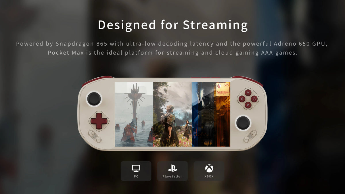 MANGMI POCKET MAX Handheld Game Console 7'' OLED 144Hz Screen Qualcomm SD865 Android 13 System 8000mAh Battery 27W Fast Charging