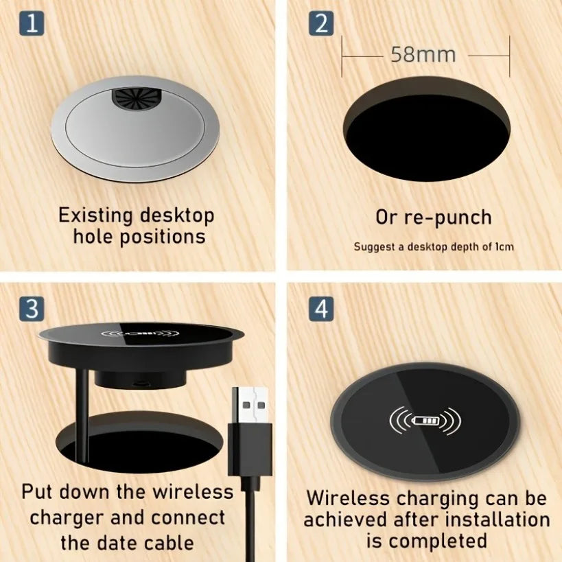 Desktop Embedded Wireless Charger – Fast Charging