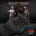 Ergonomic 35-Key Gaming Keyboard with RGB Lighting USB Powered One-Handed Design Thin Film Keys for Enhanced Gaming Experience