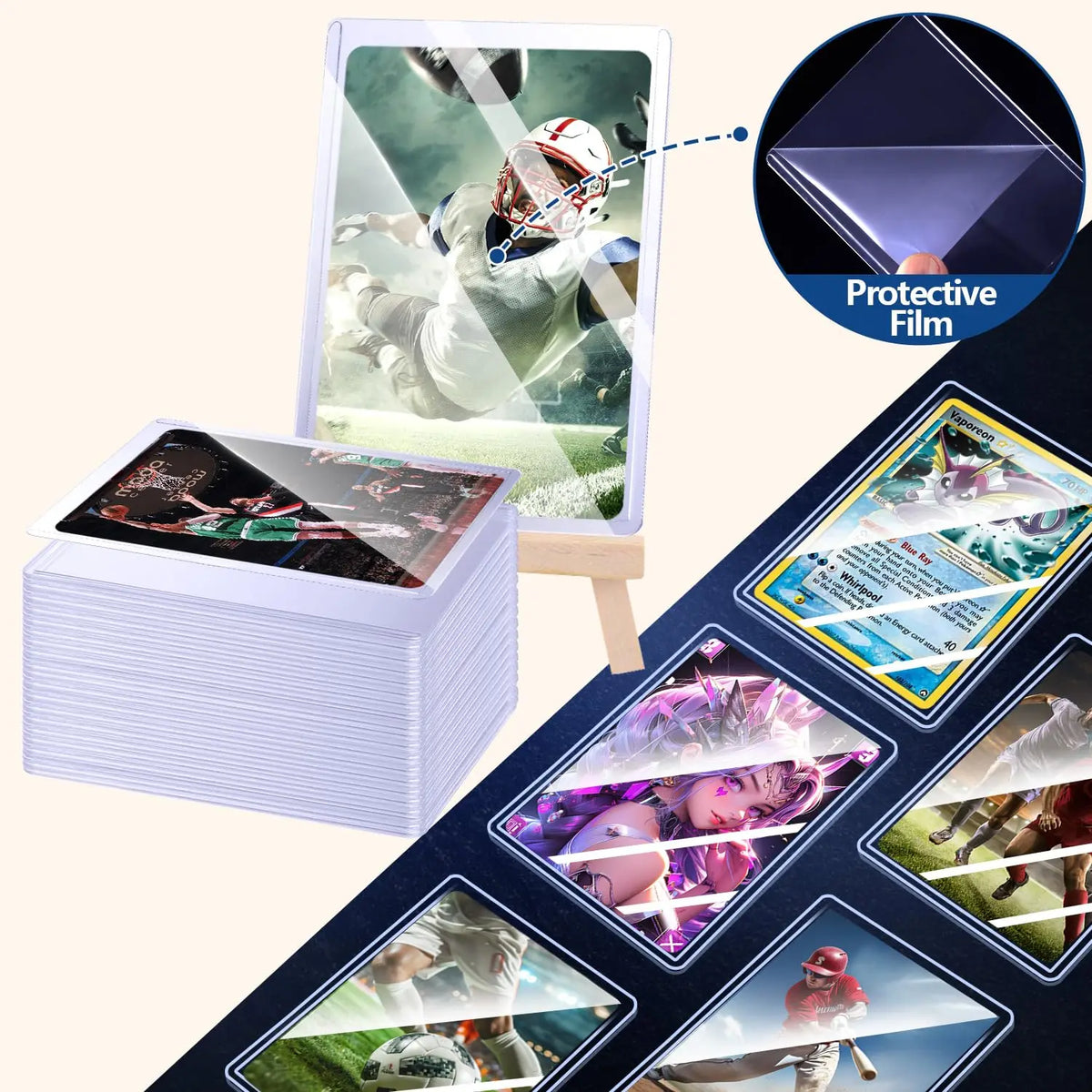 25-100pcs Hard Card Sleeves Anti Scratch Holder Protector Fit For YuGiOh Pokemon Sports Collect Cards Storage Toy