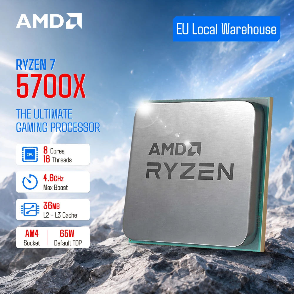 AMD R7 5700x 4.6GHz 8-Core 16-Thread New Ryzen 7 5700x Gaming CPU Processor 7NM L3=32M 100-000000926 Socket AM4 DDR4 but no without fan