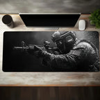 Large Mouse Pad Tactical Soldier Design Non-Slip XXL Desk Pad Gaming Accessories Stitched Edges for Home and Game for FPS Gamer