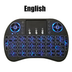 2.4G Air Mouse with Touchpad Keyboard i8 Arabic French Spanish Russian Backlit Mini Wireless Keyboard for PC Android TV Box
