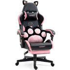 Vigosit Gaming Chair Cute Ears and Kawaii Pillow Ergonomic Computer Game Chair for Girls with Lumbar Support
