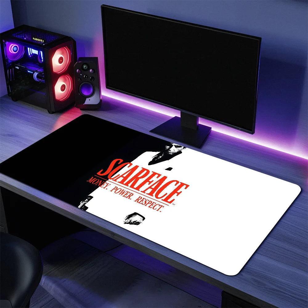 Film Scarface Tony Montana Mouse Pad Large Desk Mat Keyboard Ergonomic Office Rubber PC Non-slip Anti-fray Home Custom