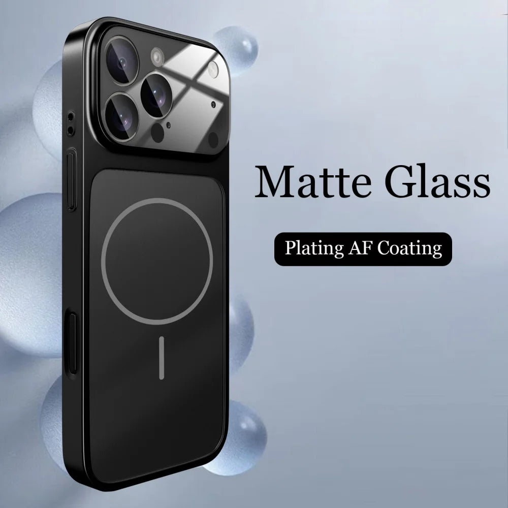 Luxury Original For Magsafe Matte Armor Case For iPhone 17 18 16 15 14 13 Pro Max Funda Wireless Charging Hard Magnetic Cover