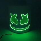 Fashion Luminous LED Mask DJ Costumes Accessories Glow Supplies Neon Light Marshmallow  Mask For Music Festival Nightclub Dance