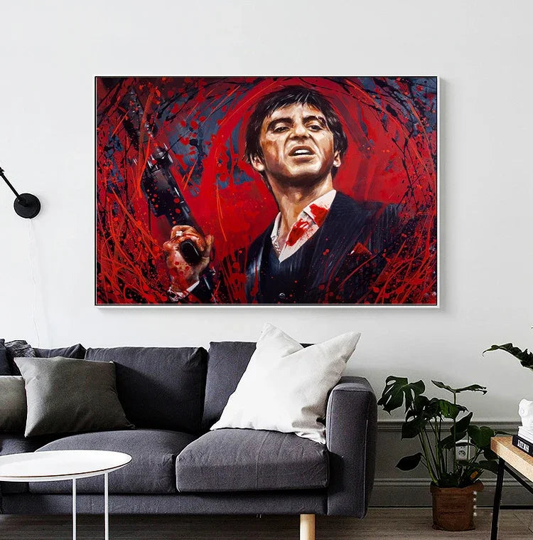 Portrait Art Canvas Painting Movie Graffiti Tony Montana Poster and Prints Wall Art Picture for Living Room Home Decor Cuadros