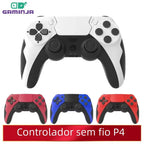 GAMINJA Wireless Controller Bluetooth Gamepad Double Vibration 6Axis Joypad Touchpad Microphone Earphone Port For PS4 PS3 PC