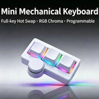 RGB Backlit Wired Mini Gaming Keyboard Hot-Swappable Portable Multi-Combination/Multimedia Game Office Custom Shortcut Keyboard