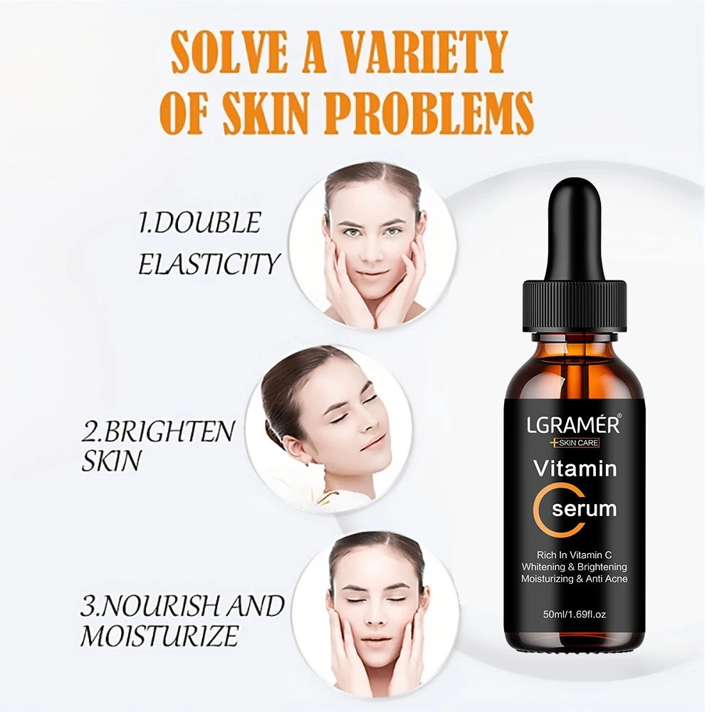 Skincare Products Vitamin C Facial Serum Brighten Skin Lighten Spots Hyaluronic Acid Face Essence Skin Care Products 30/50ml