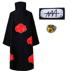Bilibili Anime Akatsuki Deidara Cosplay Ninja Costume Uchiha Itachi Red Cloud Cloak Robe Cloak Headband Props Halloween Clothes