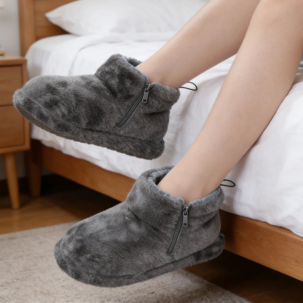 USB Heater Foot Shoes Plush Warm Electric Slippers Comfortable Feet Heated Shoes Electric Heated Shoes for Men Women