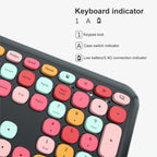 MOFii Wireless Keyboard & Mouse Combo, Cute Macaron Cat Paw Round Keycaps Silent Office Set for Laptops and Desktops