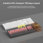 MageGee Light100 Wireless Mechanical Keyboard Side-Printed Hot-Swappable Tri-mode 2.4G/USB/BT RGB Gasket Creamy Gaming Keyboard
