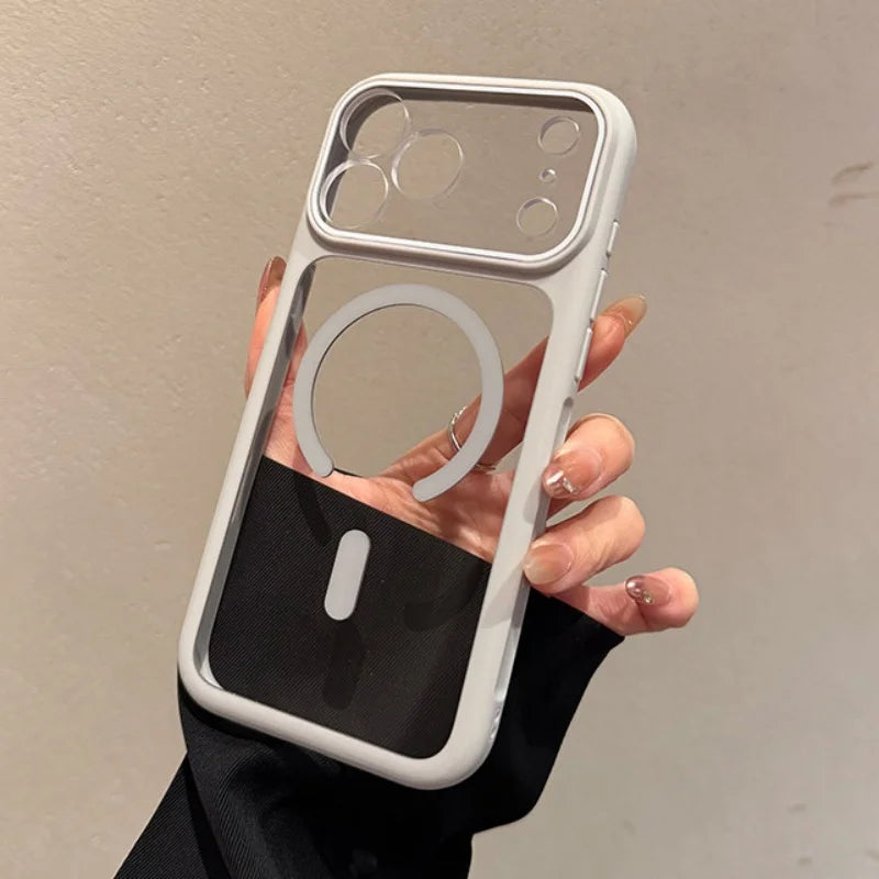 Transparent Defender For Magsafe Case for iPhone 18 17 16 15 14 13 Pro Max Camera AI Touch Control Wireless Charge Acrylic Cover