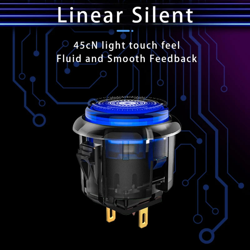Qanba Gravity KS Mechanical Shafts Silent Pushbutton 24mm/30mm Arcade Button Snap-in (Boxed)