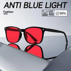 Unisex Red Yellow Orange Tinted Anti Blue Light Glasses, Night Sleep Red Lens Filter Eyewear for Eye Strain Relief