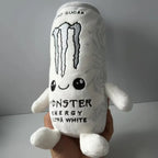 Zero Sugar White Monster Energy Drink Plush Toy Simulation Can Stuffed Doll Cute Soft Figure Decor Gift for Friend Home Ornament
