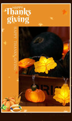 1.5/3m Halloween LED Pumpkin Light String Nut Maple Leaf Lamp Home Christmas Party Decoration Hanging Lights Thanksgiving Gifts