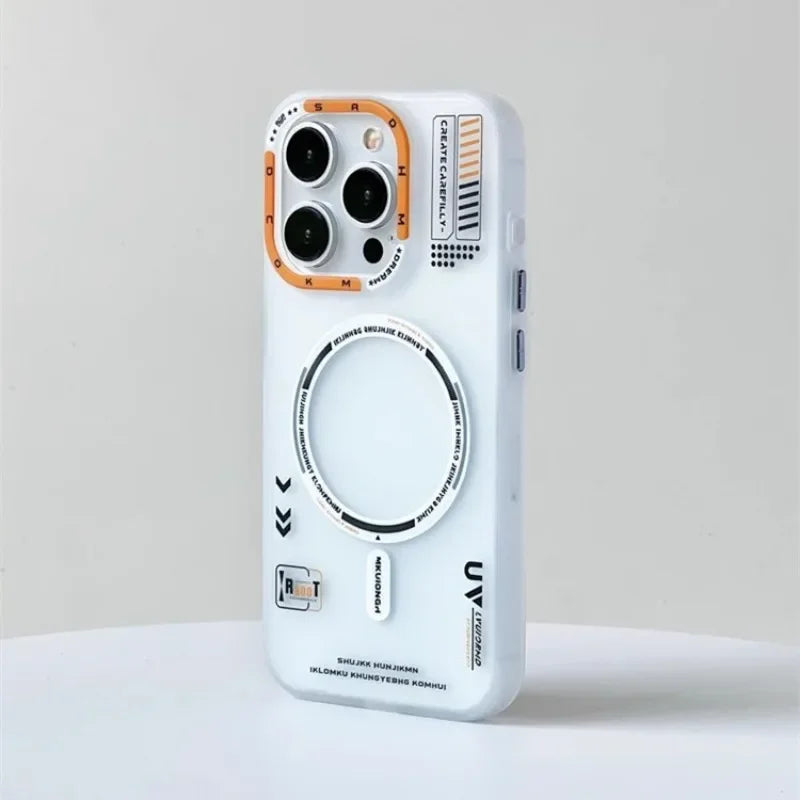 Matte Magnetic Phone Case For iPhone 17 16 15 14 13 Pro Max Air Magsafe Wireless Charge Frosted Metal Lens Frame Buttons Cover