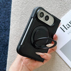 360° Rotating Bracket Magnetic Case For iPhone Duo For Magsafe PU Leather Shockproof Cover Funda