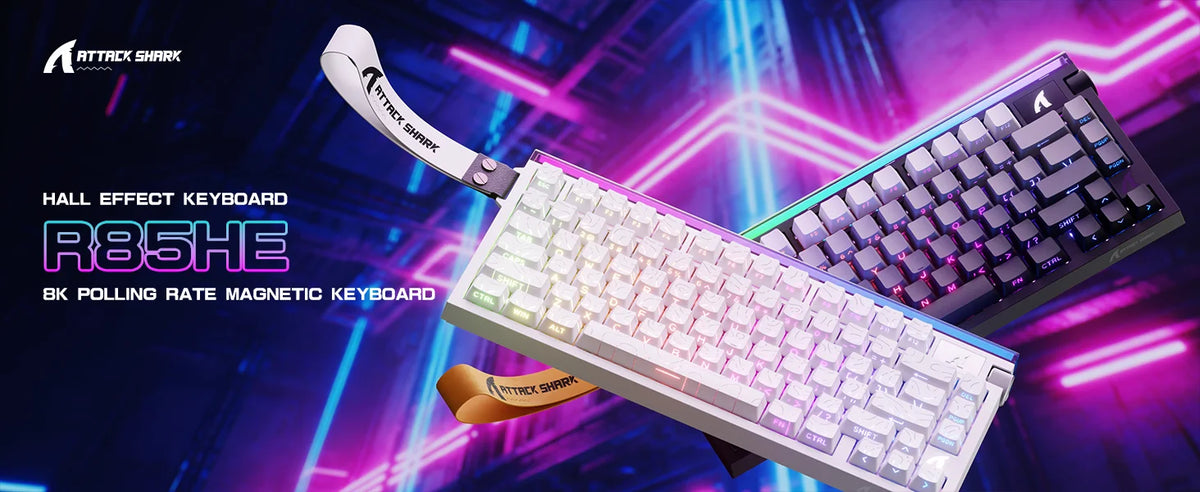 ATTACK SHARK R85 HE Wired 75% Hall Effect Rapid Trigger Mechanical RGB Gaming Keyboard with 8K Polling,0.05mm RT Accuracy