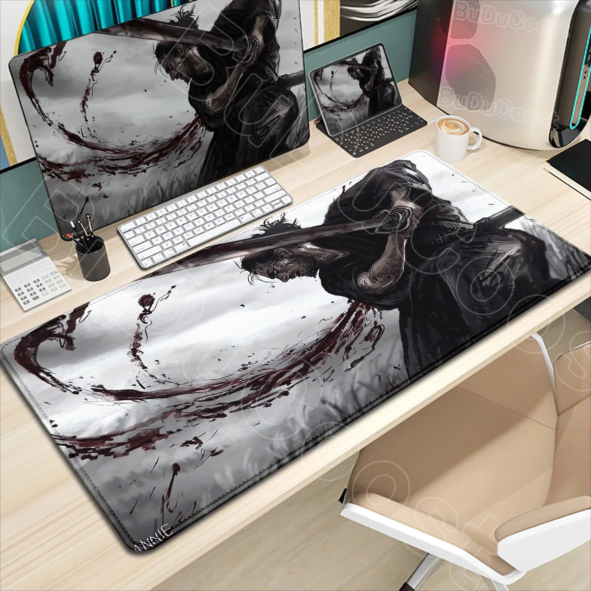 New HD Printing Miyamoto Musashi Vagabond Manga Mousepad Large Gaming Compute XXL PC Keyboard Mouse Mat Non-slip Rubber Desk Mat
