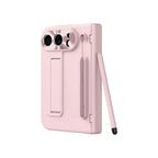 Pen Slot with Stylus Phone Case with Front Screen Protection For Apple iPhone Duo Folding Kickstand Shockproof Hinge Full Cover