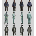 Kids & Adults Zombie Cosplay Costume, Scary Horror Bloody Skeleton  Outfit with Mask Gloves, Halloween Carnival Fancy Dress