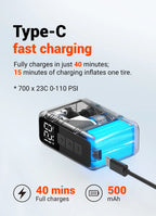 COOSPO X1 Mini Electric Bike Pump 120PSI 500mAh Portable Rechargeable MTB Bike Air Digital Inflator Schrader Presta Tire Valve