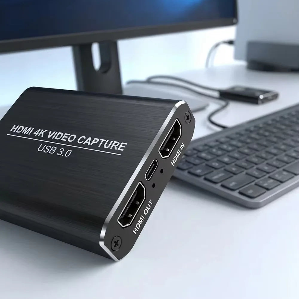 New 4K HDMI-Compatible USB 3.0 Video Capture Card 1080P 60FPS 60Hz Video Recorder Grabber for OBS Capturing Game Card Live Streaming
