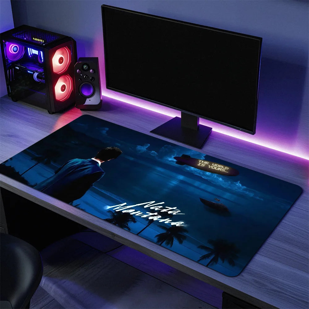 Film Scarface Tony Montana Mouse Pad Large Desk Mat Keyboard Ergonomic Office Rubber PC Non-slip Anti-fray Home Custom