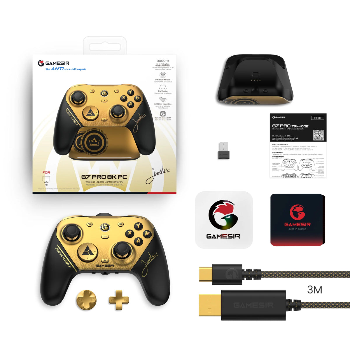 GameSir G7 Pro 8K Champion Edition Wireless Gaming Controller for Nintendo Switch 2, Android, iOS, PC, Steam, 8000Hz Gamepad
