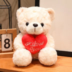 Lovely 16/25CM Bear Plush Toy Romantic Red Heart Rose Bear Doll Cute Soft Holding Flowers Bear Doll Home Decoration