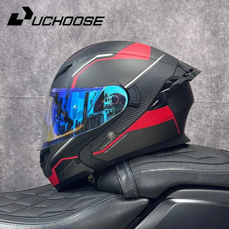 High Quality DOT Motorcycle Helmet Four Seasons Motocross Racing Modular Flip Up Casco Moto Men Women Off Road Helmet Unmasked