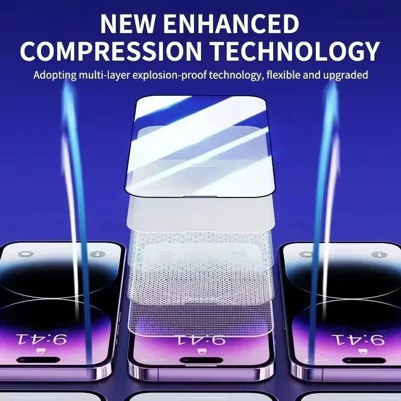 1-5Pcs Dust Free Easy Installation Screen Protector For iPhone 17 16 15 14 11 13 12 15 16 Pro Max Mini XS X XRTempered Glass
