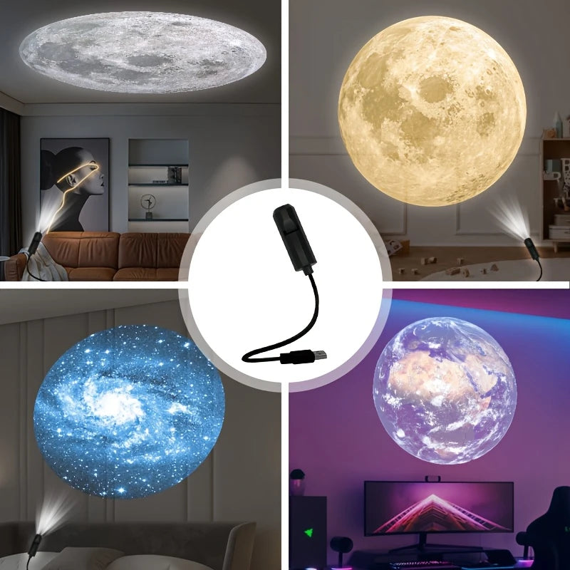 LED USB Projector Light 1/3/6pcs Projection Patterns-Adjustable Whale Butterfly Star Night Light Christmas Halloween Decoration
