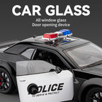 1:24 Challenger SRT Hellcat Police Car Alloy Sports Car Model Metal Racing Car Vehicle Model Sound Light Toy Gift