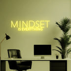 Mindset Is Everything Neon Sign , Motivational LED Wall Light ,Inspirational Quote Wall Decor for Office, Gym Home Decor