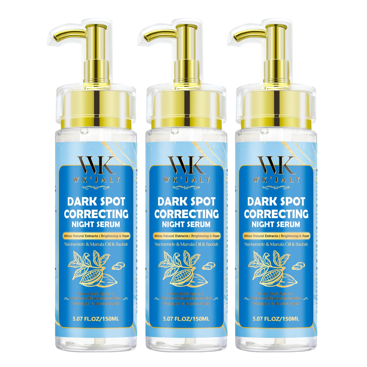 WK JALY Dark Spot Correcting Day and Night Serum, With Turmeric, Vitamin C, Moisturizing, Lightening, Even Skin Tone Essence
