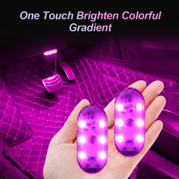 1 PC Multi Color Car Light Wireless LED Touch Light Roof Light Sensor Read Lamp Mini USB Charging Light Car Interior Accessories