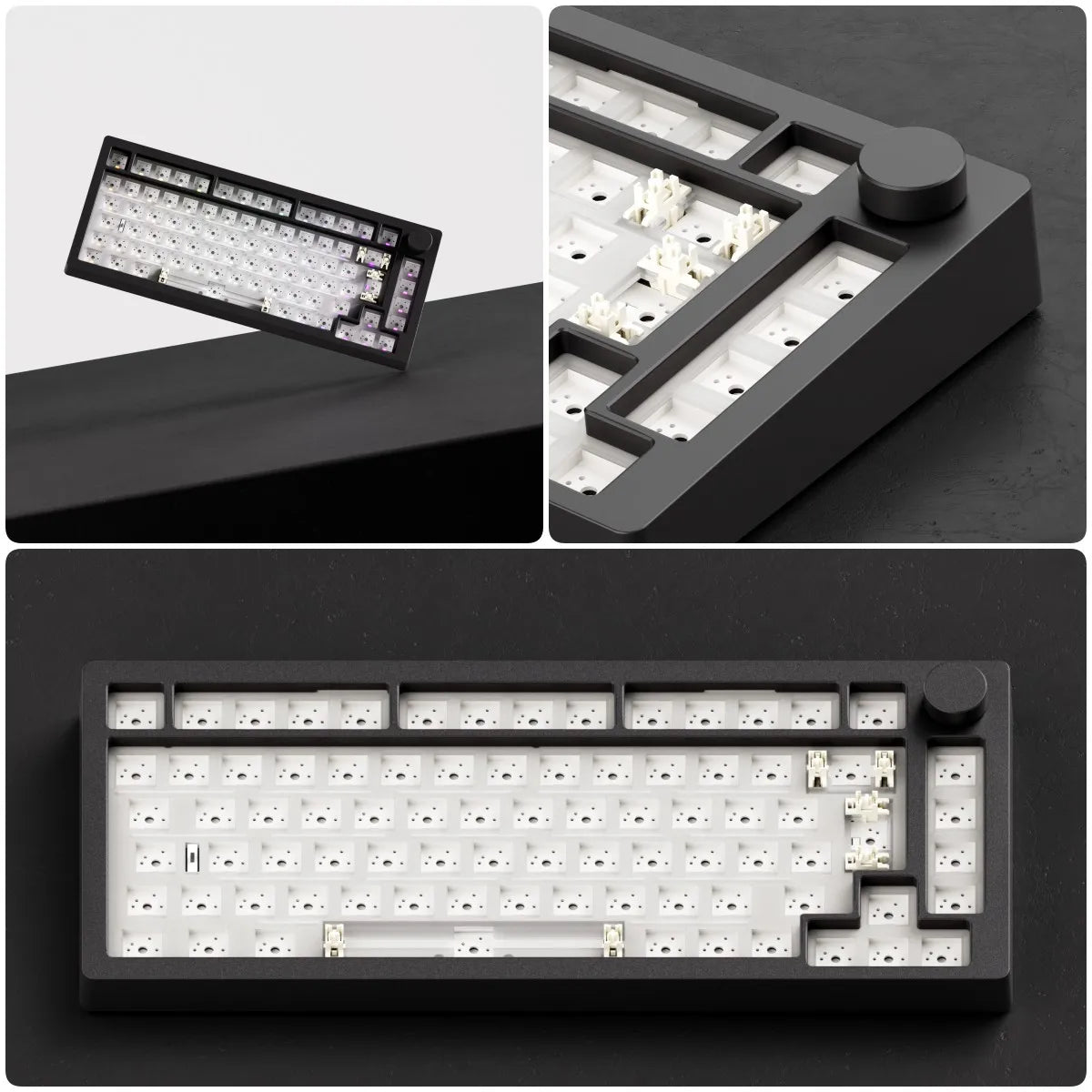 Akko MonsGeek M1 V5 Tri-mode Mechanical Keyboard Barebone Kit VIA 75% 3/5 Pins Customized Hot Swap RGB Rapid Disassemble Gasket
