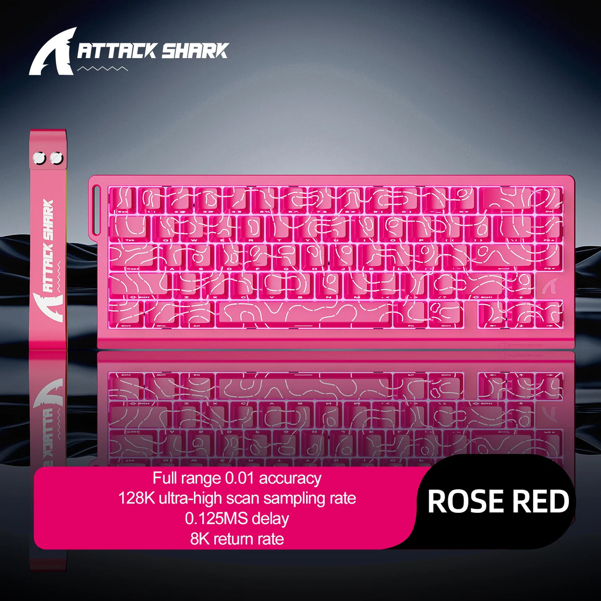 X68HE ATTACK SHARK Magnetic Gaming Keyboard Mechanical Wired for Pro Gaming 0.01mm Rapid Trigg 8000Hz SOCD/Rs 0.125ms 128K Rate