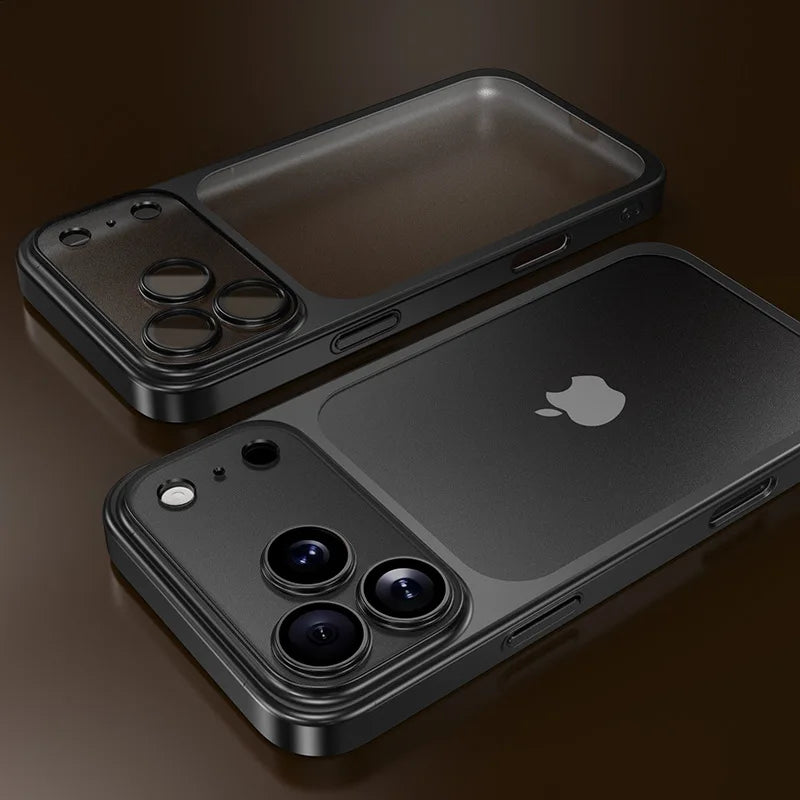 Luxury Plating Matte Ultra Slim Case for iPhone 17 18 16 15 14 13 12 Pro Max Camera Lens Film Protector Frosted Shockproof Case