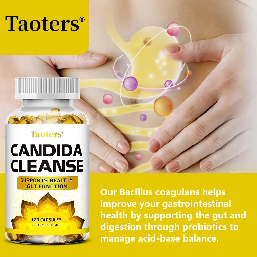 Candida Cleanse - Liver Cleansing, Detoxifying, Supports Intestinal Health, Cleansing Colon, Boosting Energy, 120 Capsules