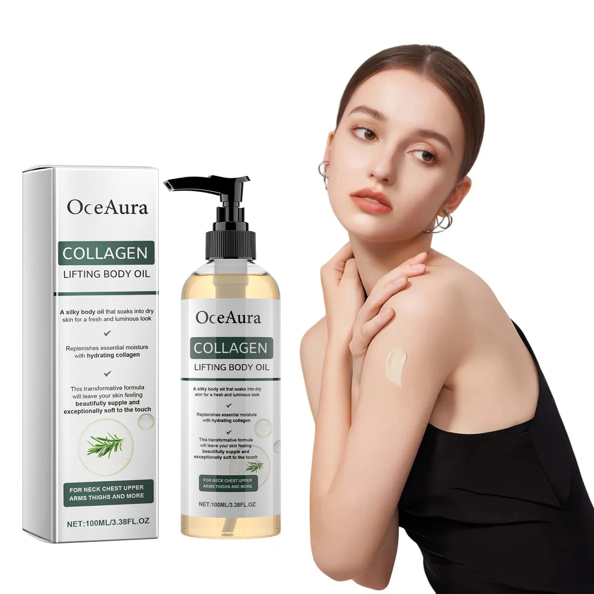 Collagen Body Oil Moisturizing Remover Cellulite Skin Elasticity Wrinkle Firming Lifting For Arms Body Massage Essential Oil