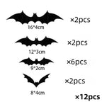 DIY Halloween Bat Decoration 3D PVC Bat Wall Sticker Black Bat Wallpaper Halloween Real Horror Prop
