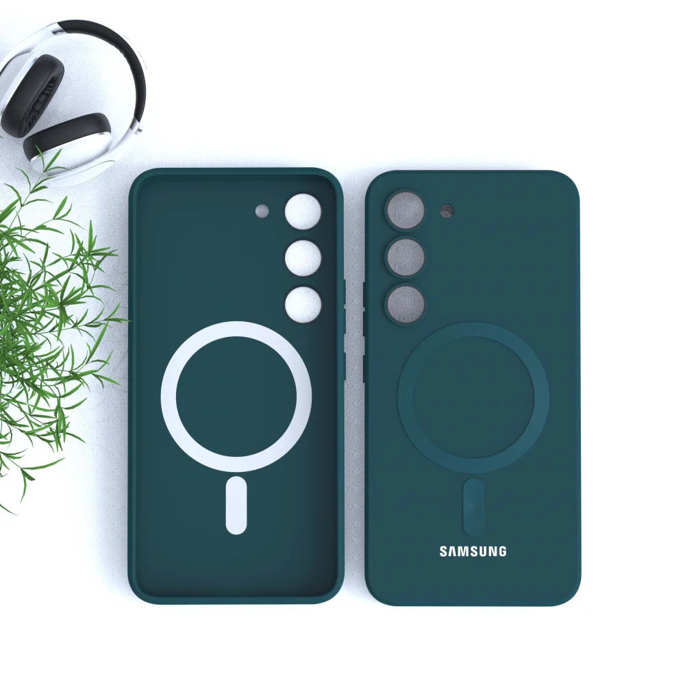 For Magnetic Case Samsung Galaxy S26 S25 S24 S23 S22 S21 S20 FE A57 Magsafe Shockproof Full Coverage Liquid Silicone Gel Cover