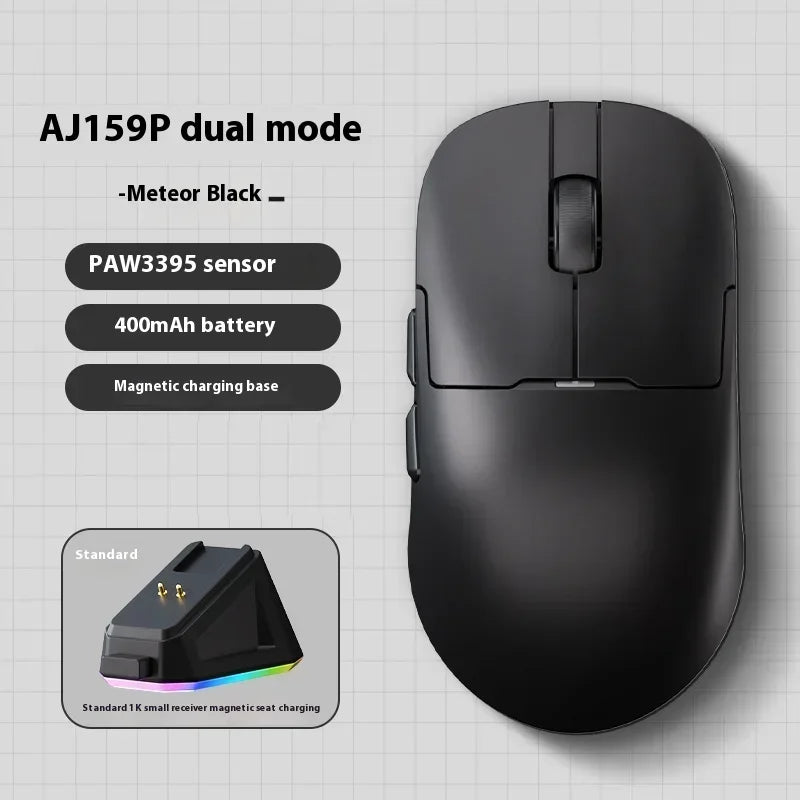 AJAZZ AJ159 APEX Mouse Tri Mode Wireless 8K PAW3950 Sensor Low Latency Gaming Mouse Charge Base Customize Lightweight Pc Gamer